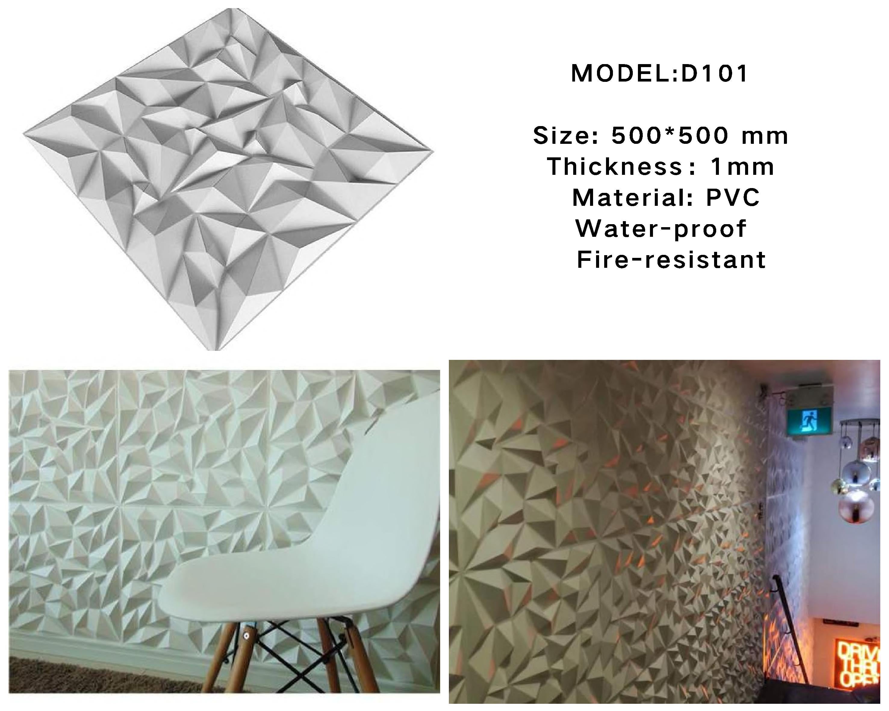 Mega Luxe Paintable 3D Texture PVC Wall Panels (19.7 X 19.7In.) - Decorative, Waterproof, Flame Resistant, Sturdy, Interior Decoration To Add Both Aesthetics And Functionality To Your Home And Offices - D101 Mega Luxe Paintable 3D Texture PVC Wall Panels (19.7 X 19.7In.) - Decorative, Waterproof, Flame Resistant, Sturdy, Interior Decoration To Add Both Aesthetics And Functionality To Your Home And Offices - D101